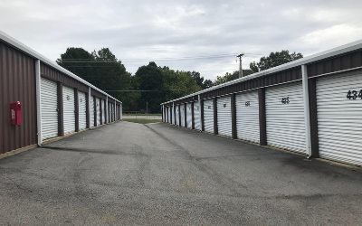 Row of storage units